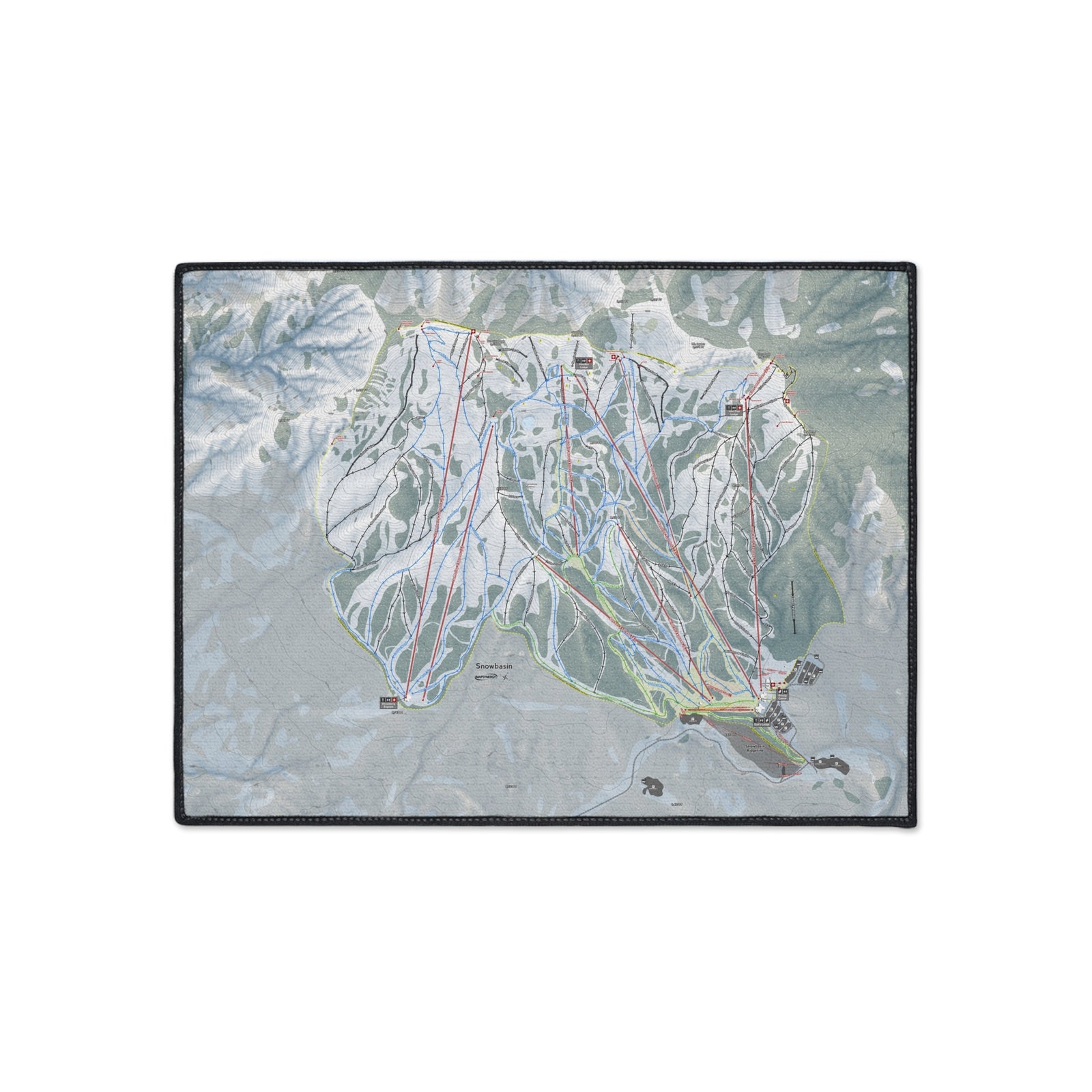Snowbasin, Utah Ski Resort Map Heavy Duty Floor Mat