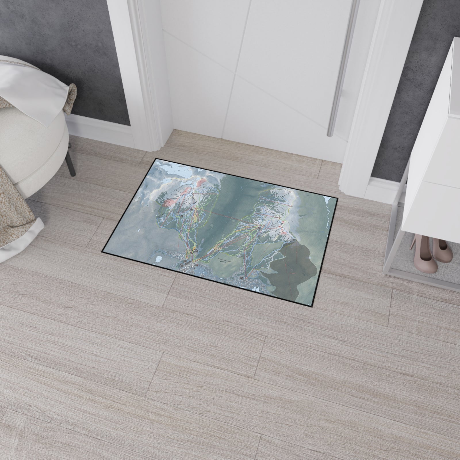 Whistler Blackcomb, British Columbia Ski Resort Map Heavy Duty Floor Mat