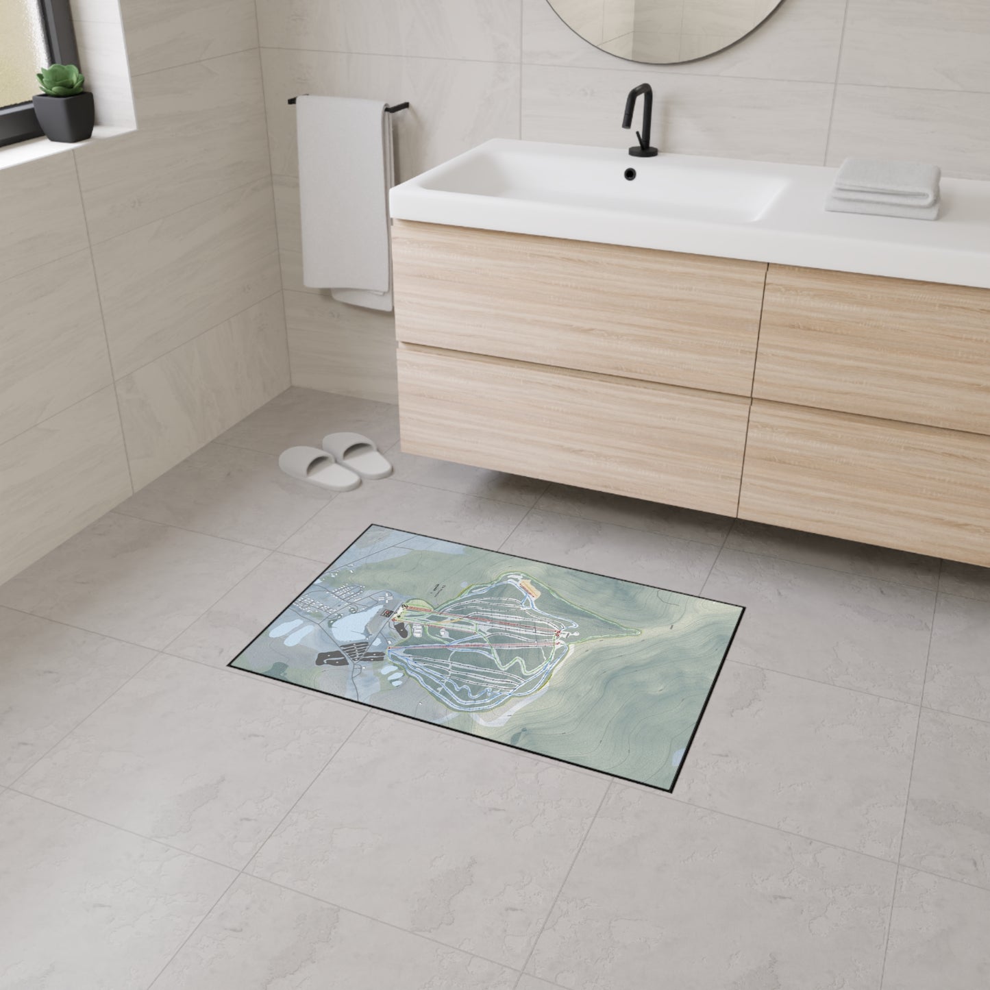 Elk Mountain, Pennsylvania Ski Resort Map Heavy Duty Floor Mat