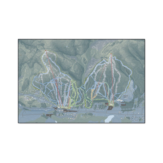 Attitash Mountain, New Hampshire Ski Resort Map Heavy Duty Floor Mat