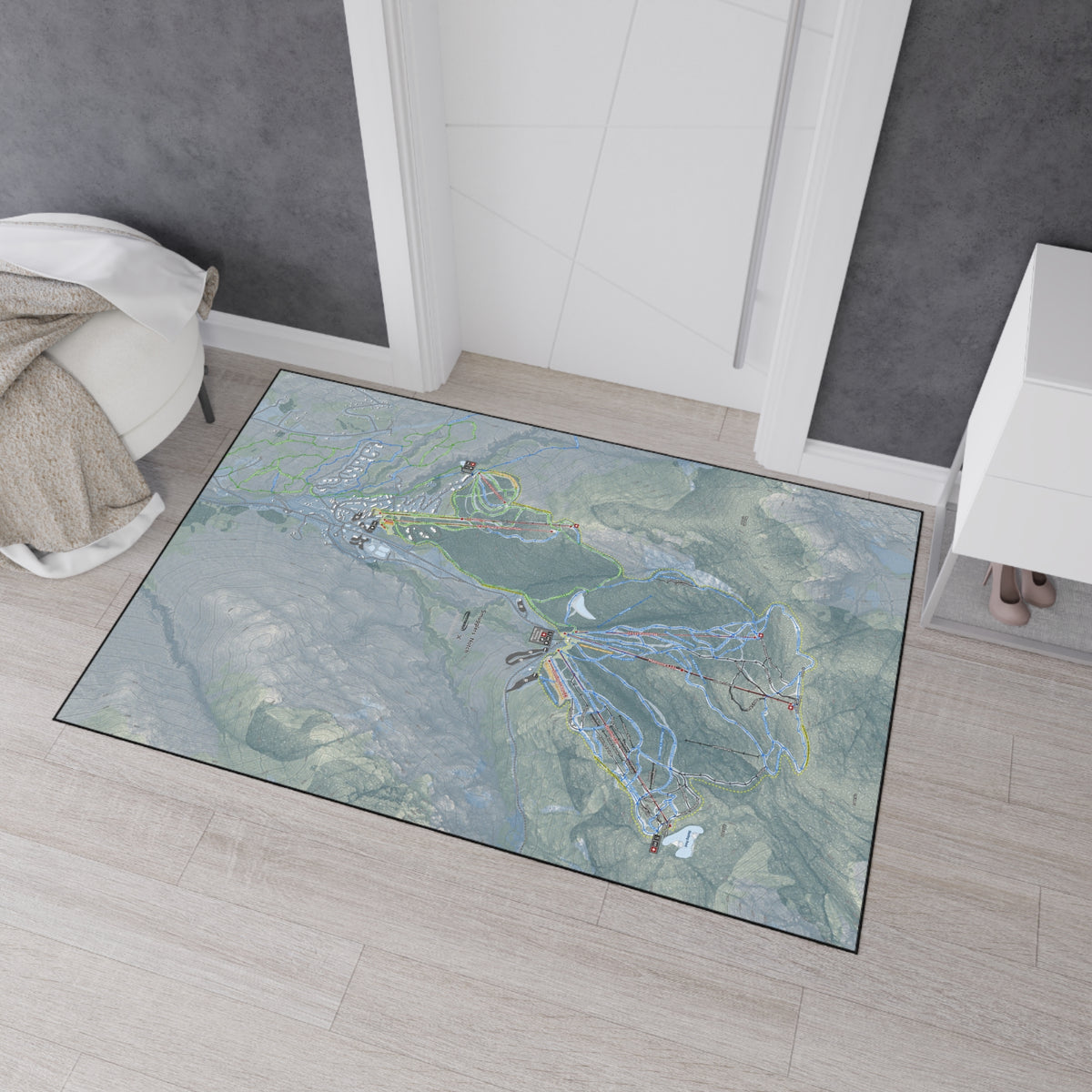 Smugglers Notch, Vermont Ski Resort Map Heavy Duty Floor Mat
