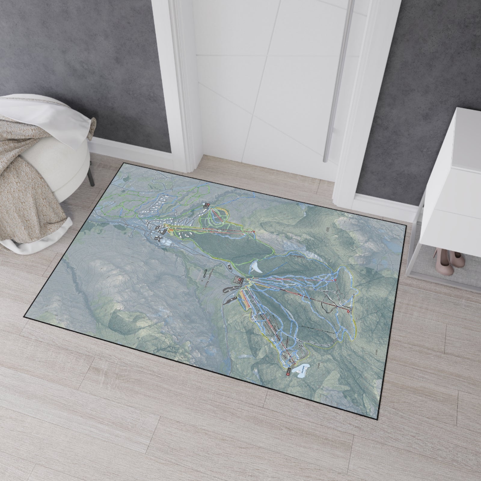 Smugglers Notch, Vermont Ski Resort Map Heavy Duty Floor Mat