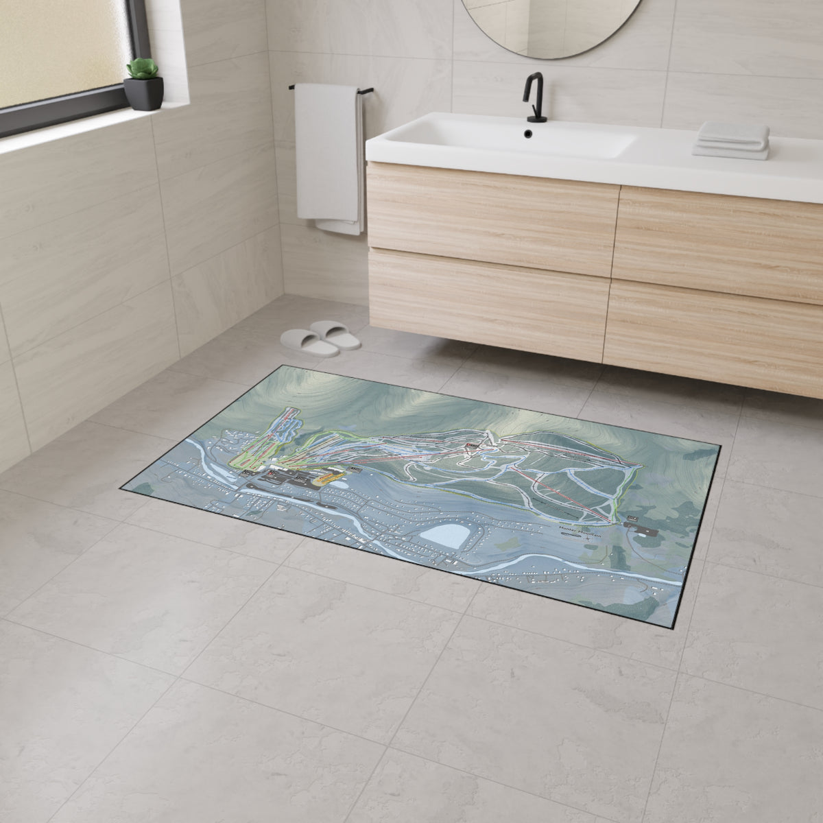Hunter Mountain, New York Ski Resort Map Heavy Duty Floor Mat