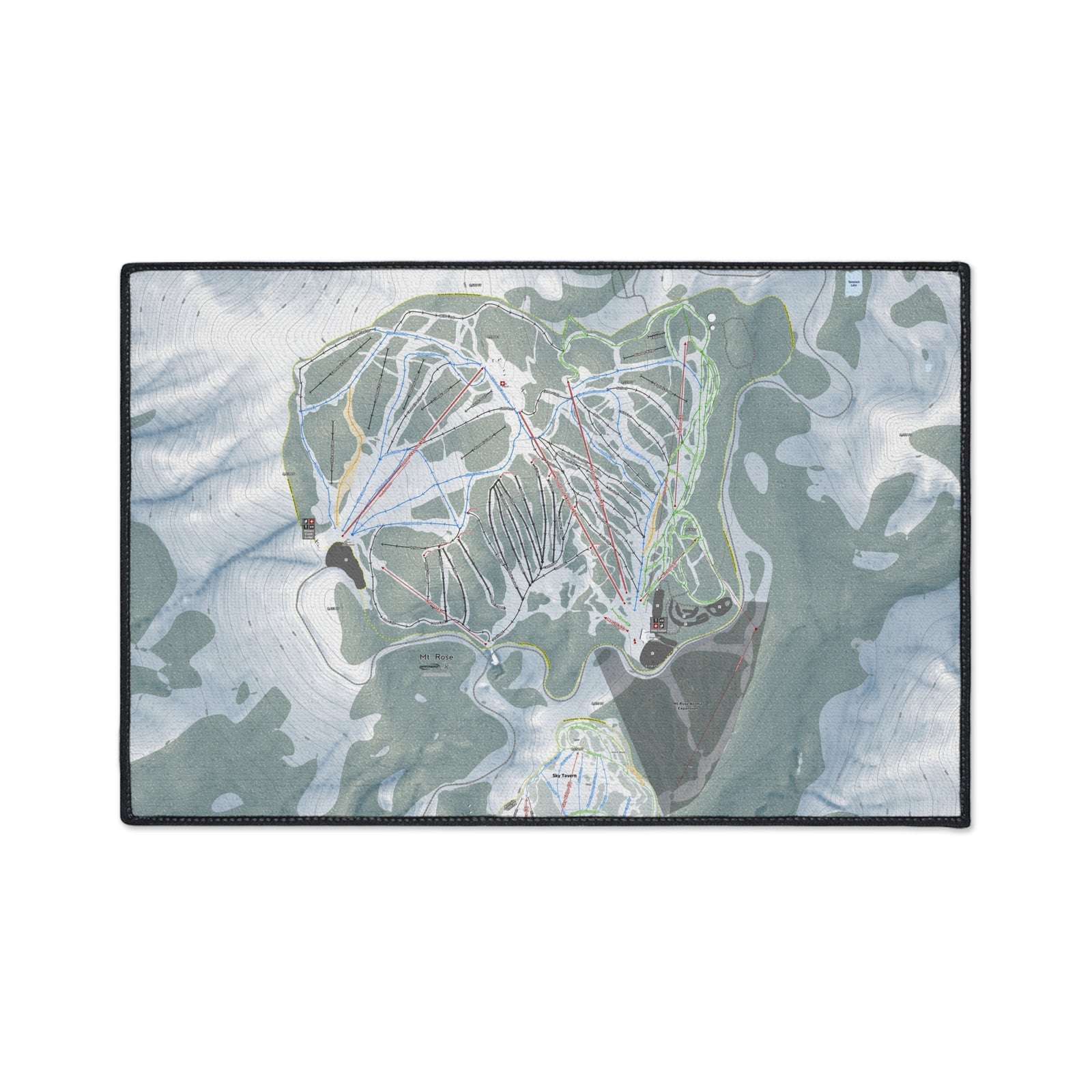 Mt Rose, Nevada Ski Resort Map Heavy Duty Floor Mat