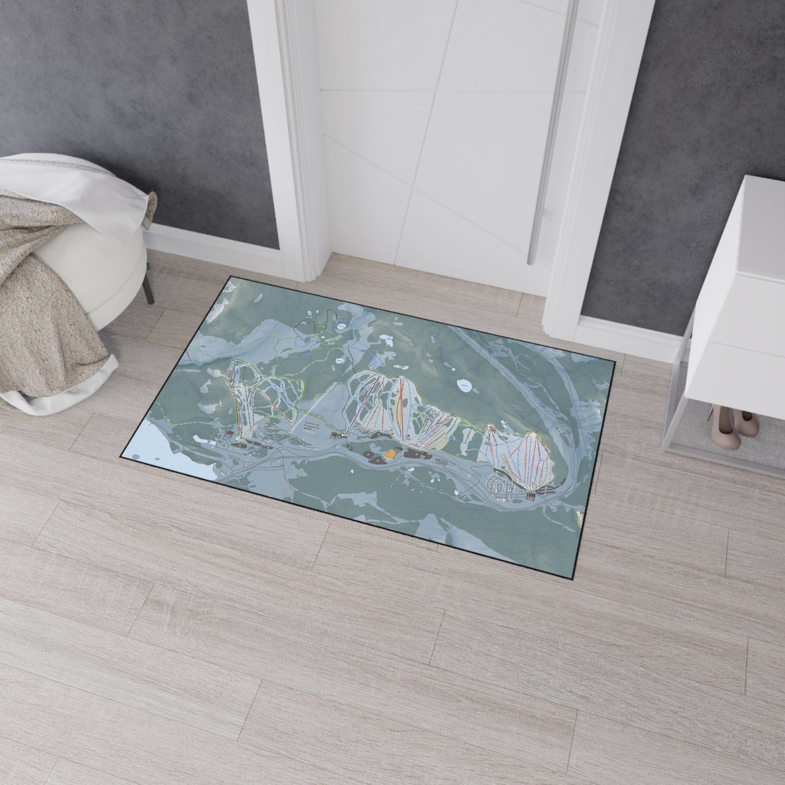 Summit At Snoqualmie, Washington Ski Resort Map Heavy Duty Floor Mat