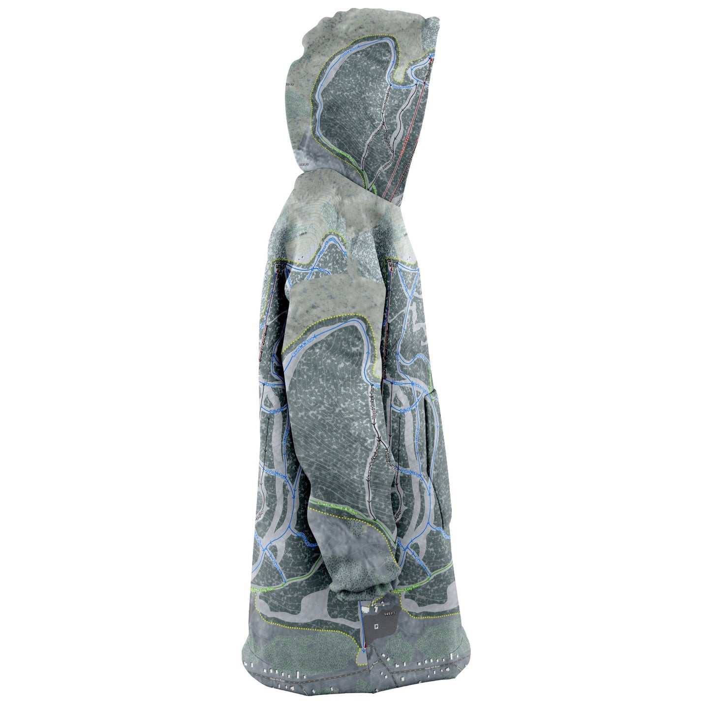 Mt Abram, Maine Ski Trail Map - Snug Hoodie