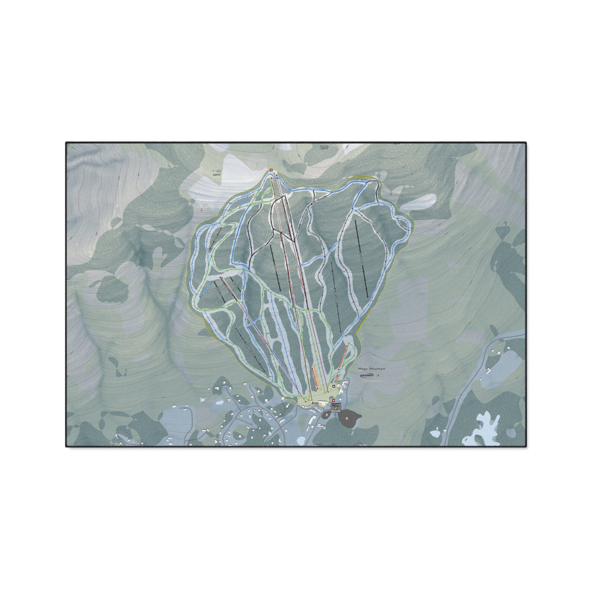 Magic Mountain, Vermont Ski Resort Map Heavy Duty Floor Mat