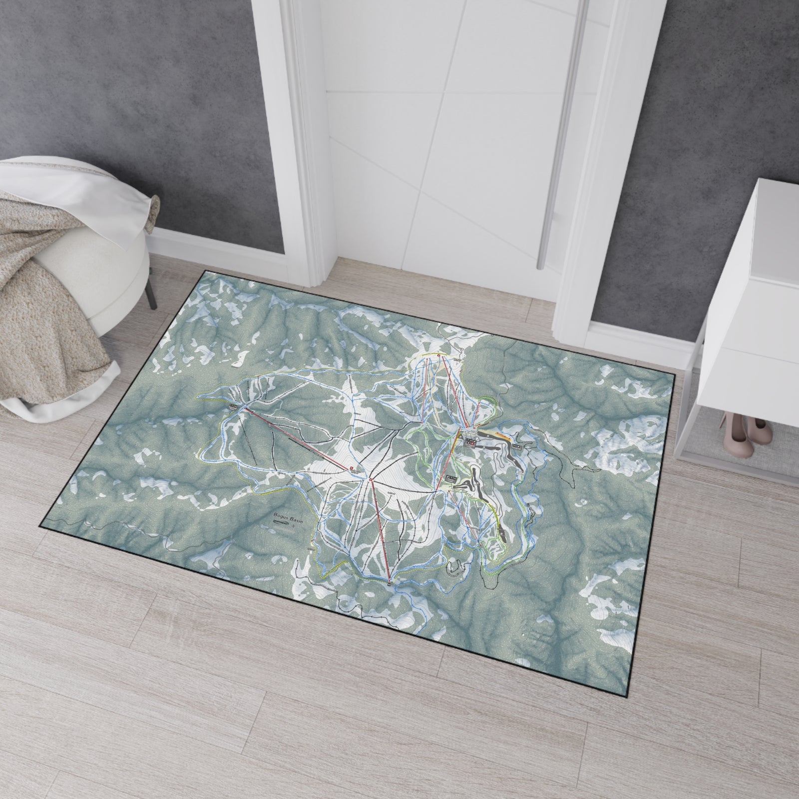 Bogus Basin, Idaho Ski Resort Map Heavy Duty Floor Mat