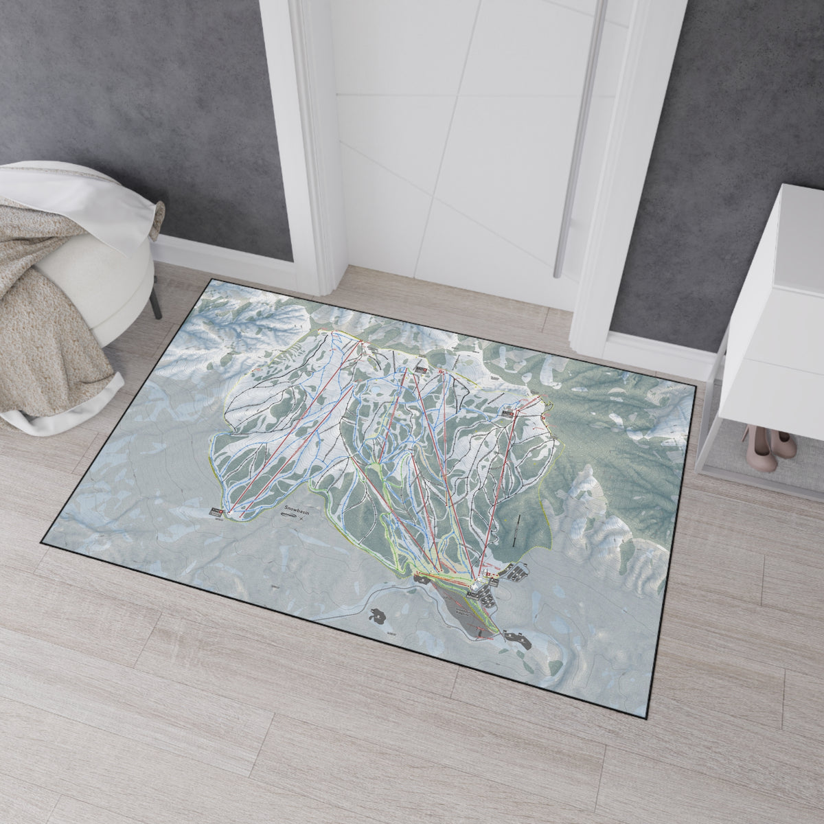 Snowbasin, Utah Ski Resort Map Heavy Duty Floor Mat