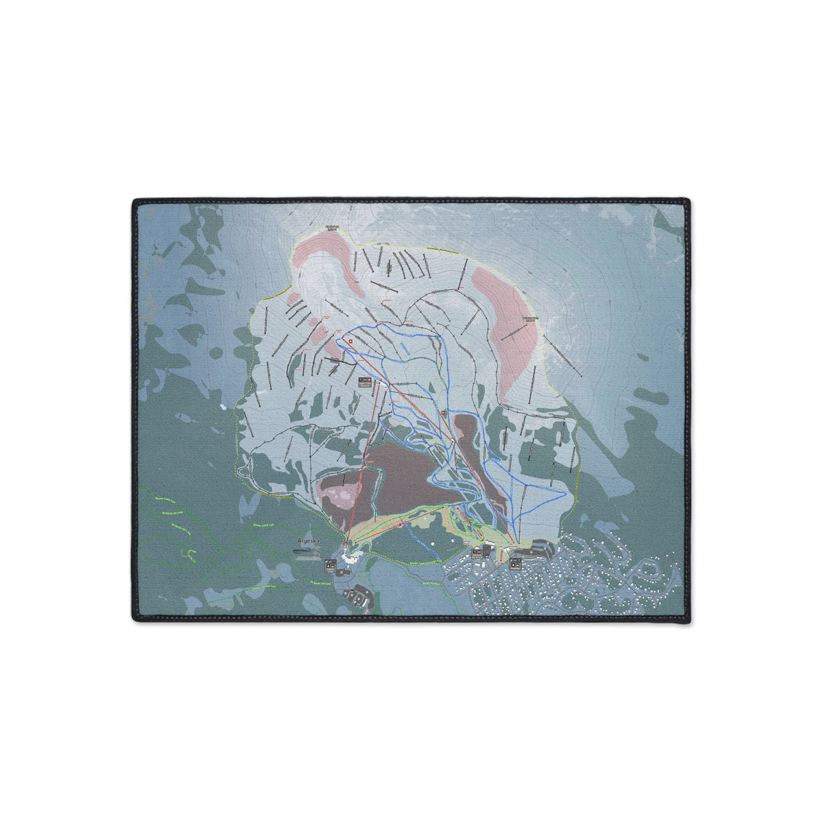 Alyeska, Alaska Ski Resort Map Heavy Duty Floor Mat