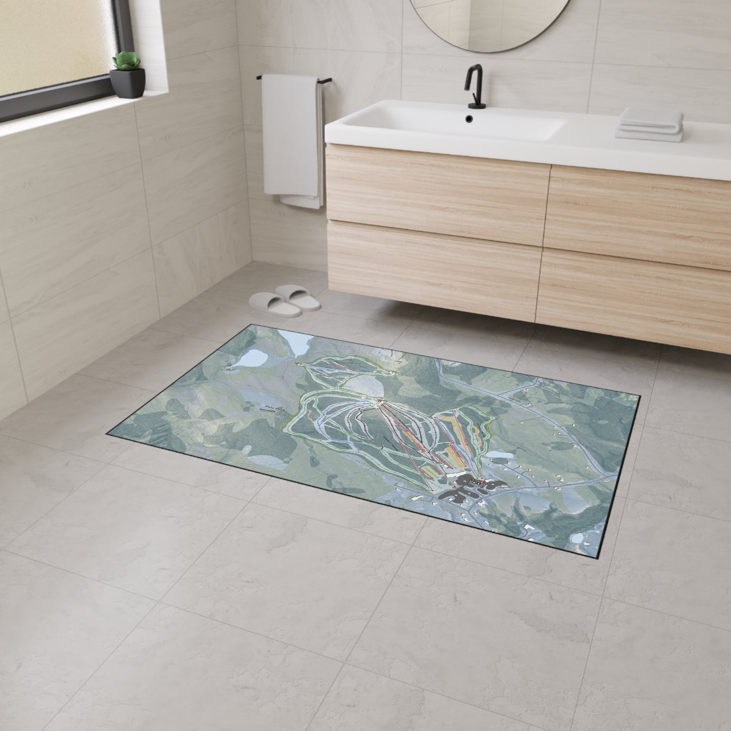 Pats Peak, New Hampshire Ski Resort Map Heavy Duty Floor Mat