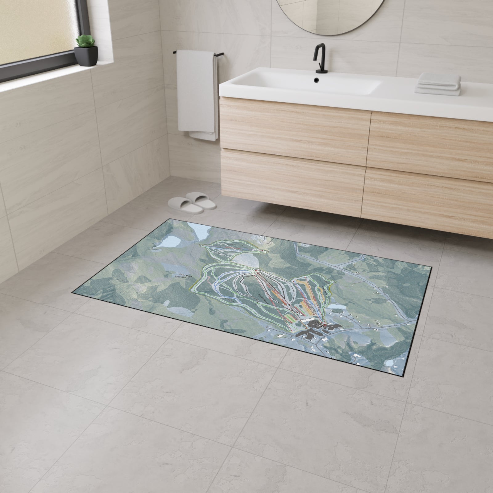 Pats Peak, New Hampshire Ski Resort Map Heavy Duty Floor Mat