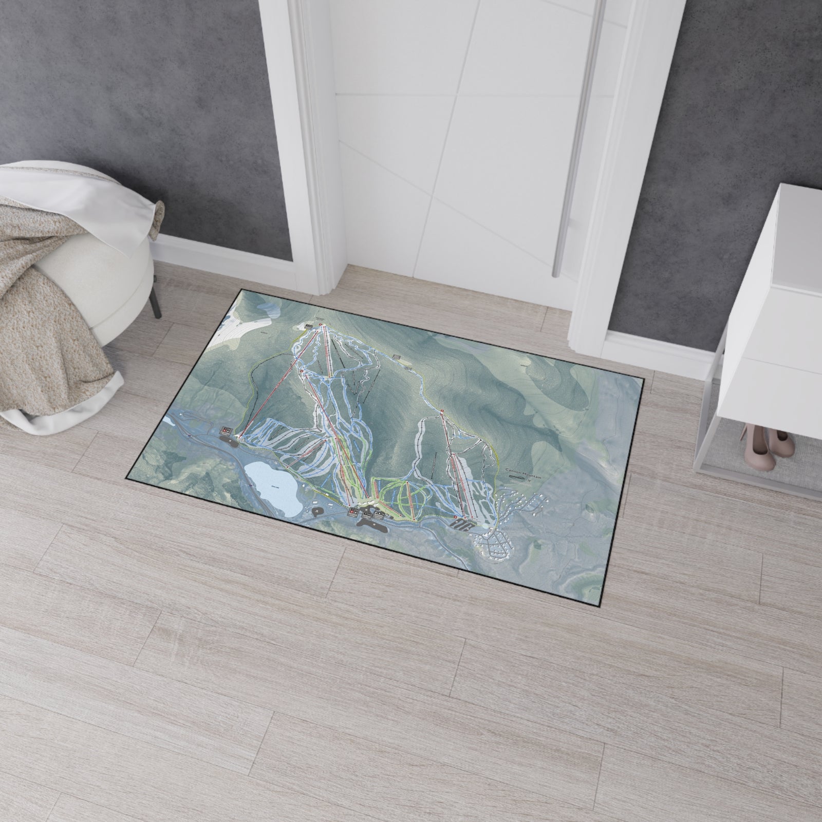 Cannon Mountain, New Hampshire Ski Resort Map Heavy Duty Floor Mat