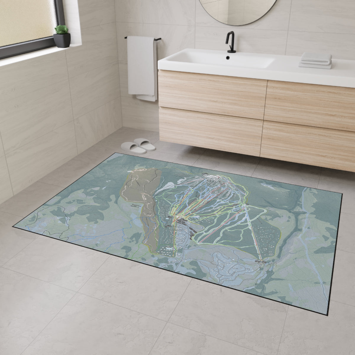 Sugarloaf, Maine Ski Resort Map Heavy Duty Floor Mat