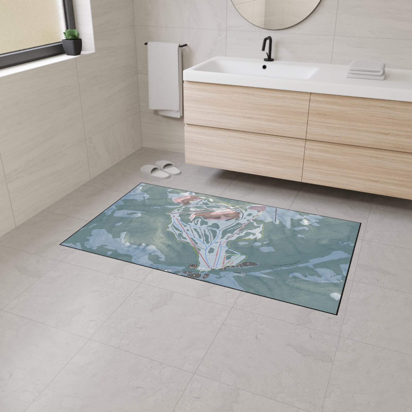Alpental, Washington Ski Resort Map Heavy Duty Floor Mat