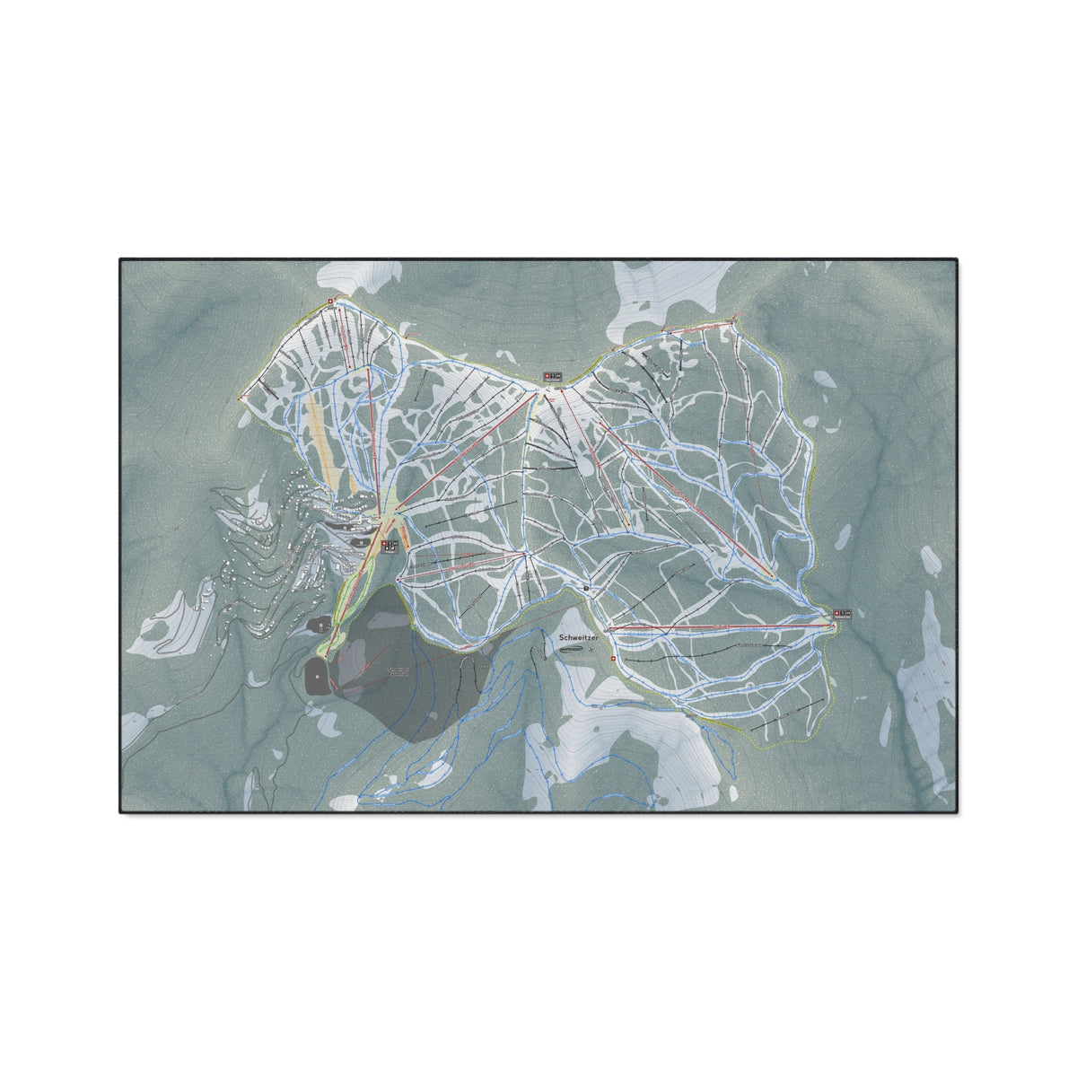 Schweitzer, Idaho Ski Resort Map Heavy Duty Floor Mat