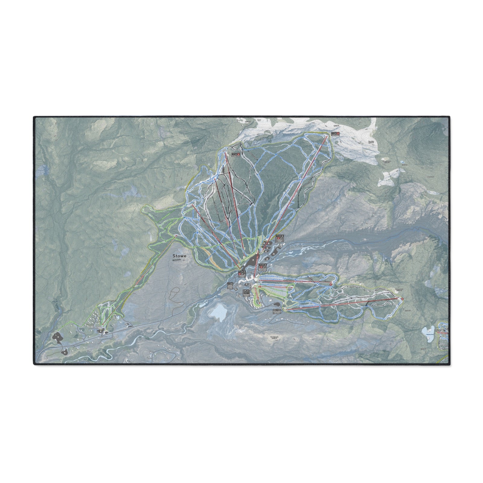 Stowe, Vermont Ski Resort Map Heavy Duty Floor Mat