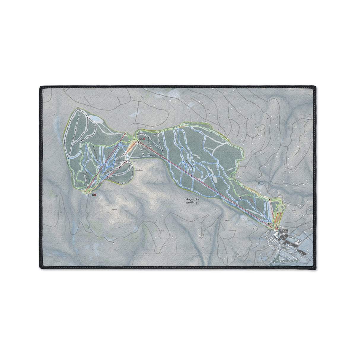 Angel Fire, New Mexico Ski Resort Map Heavy Duty Floor Mat