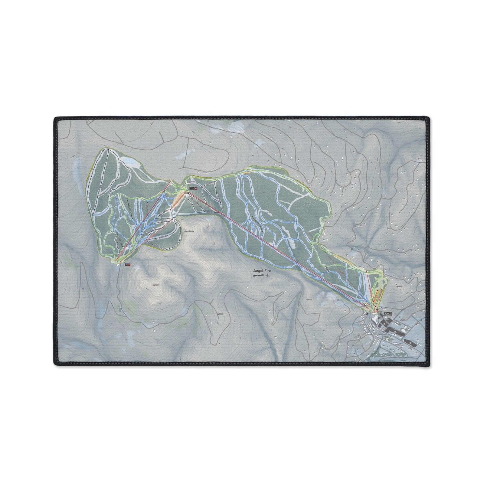 Angel Fire, New Mexico Ski Resort Map Heavy Duty Floor Mat