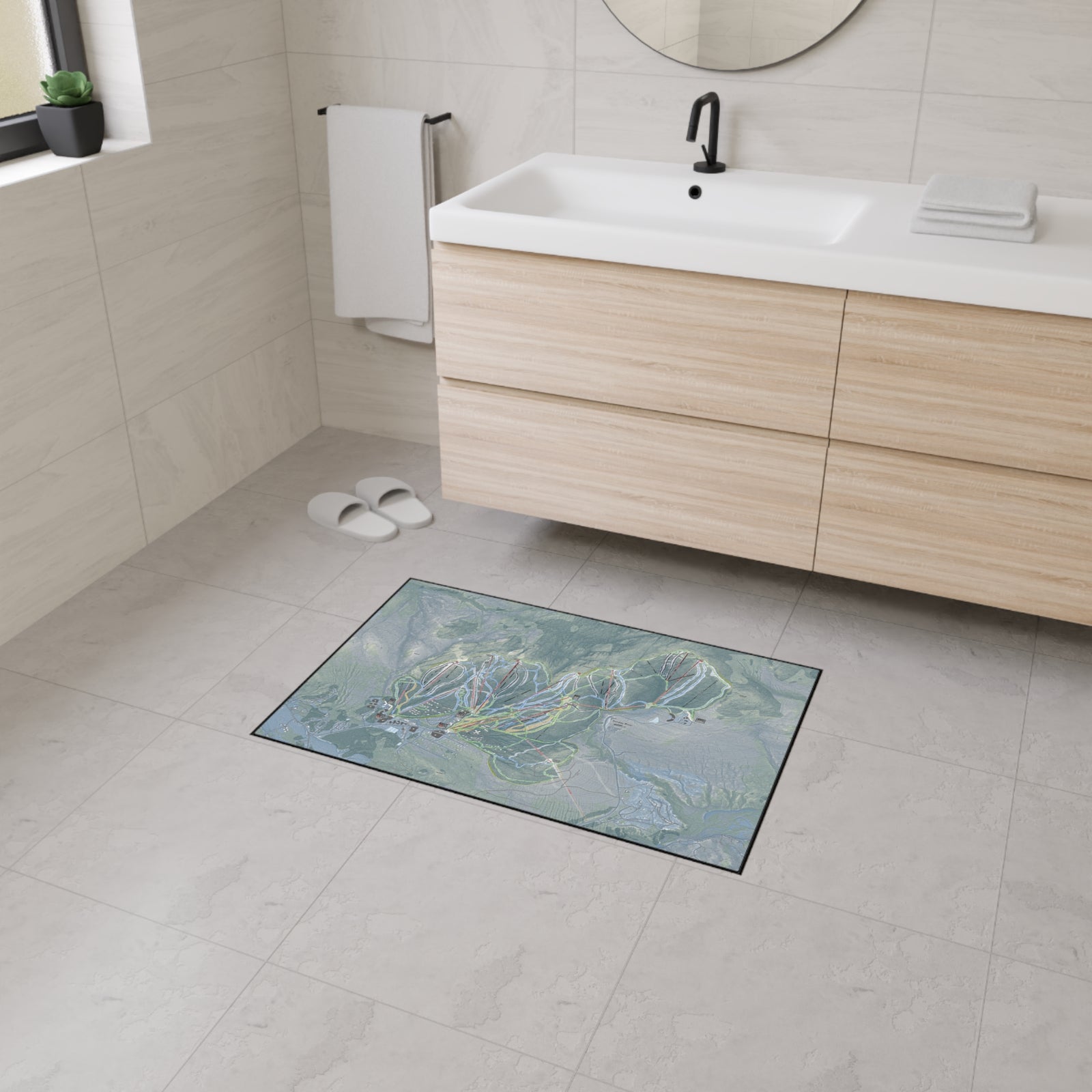 Sunday River, Maine Ski Resort Map Heavy Duty Floor Mat