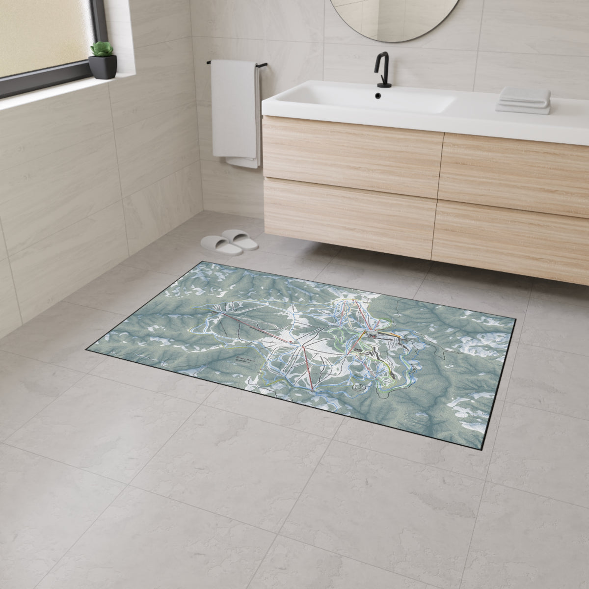 Bogus Basin, Idaho Ski Resort Map Heavy Duty Floor Mat