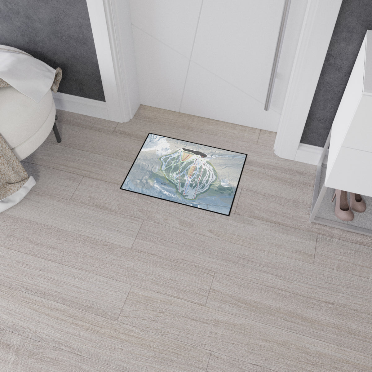 Norway Mountain, Michigan Ski Resort Map Heavy Duty Floor Mat