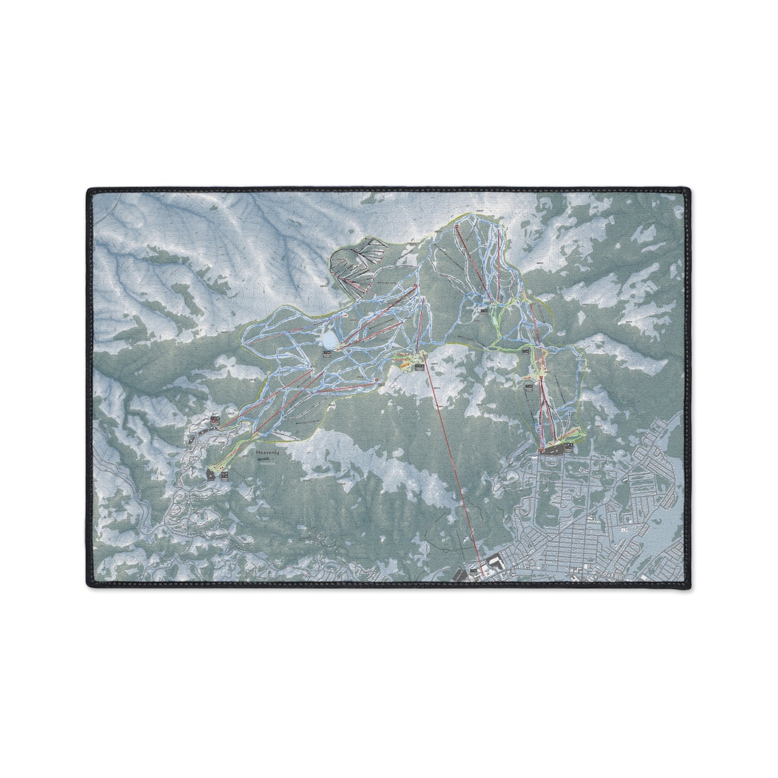 Heavenly, Nevada Ski Resort Map Heavy Duty Floor Mat