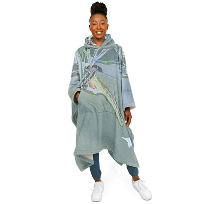 Manning Park, British Columbia Ski Resort Map Flannel Blanket Poncho