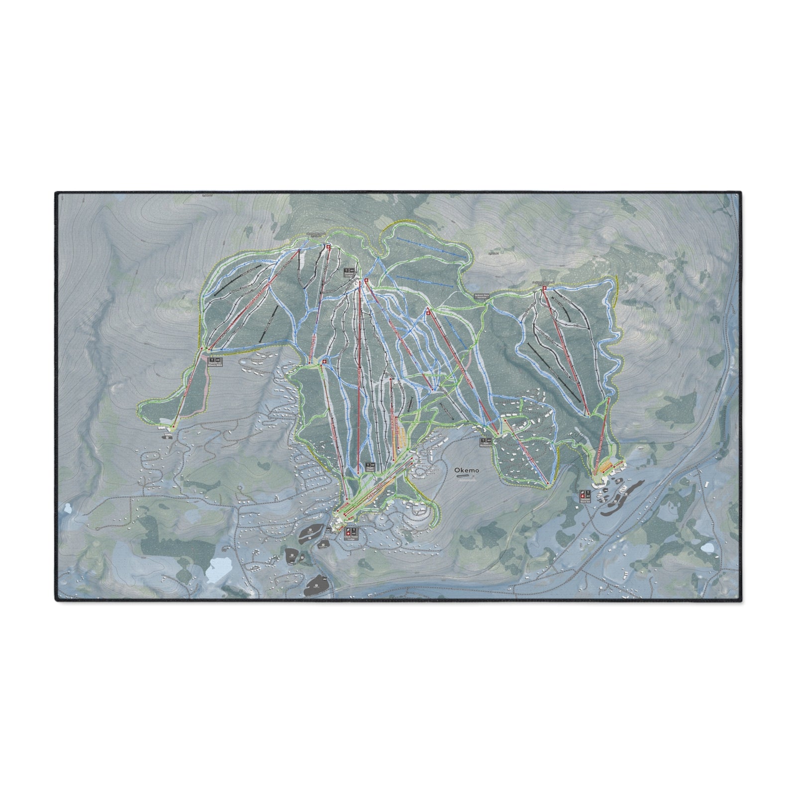 Okemo Mountain, Vermont Ski Resort Map Heavy Duty Floor Mat