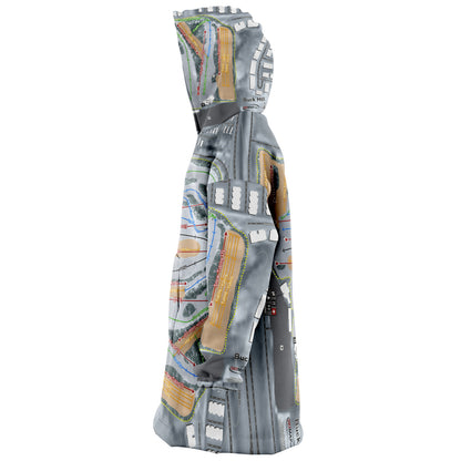 Buck Hill, Minnesota Ski Trail Map Snug Hoodie - Powderaddicts