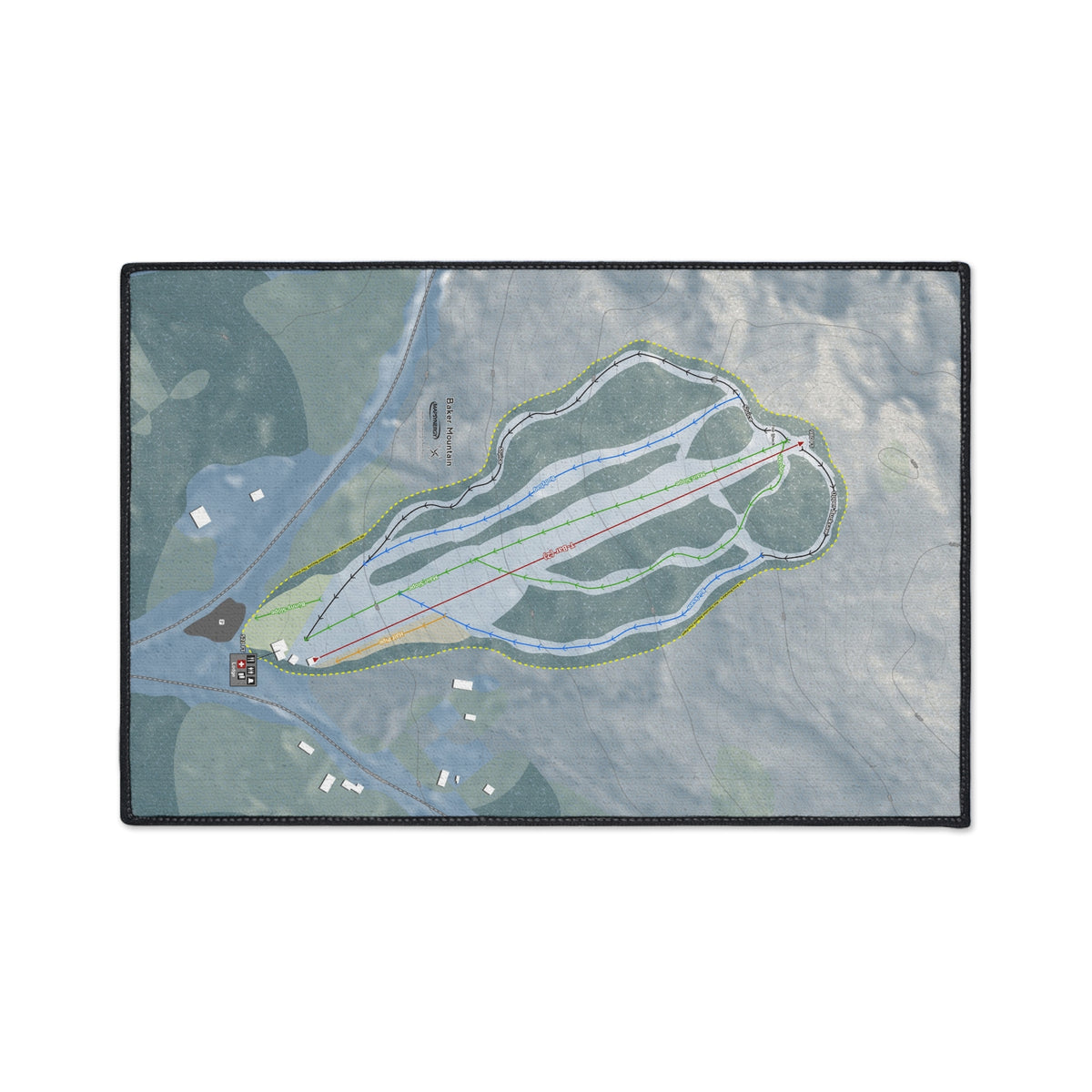 Baker Mountain, Maine Ski Resort Map Heavy Duty Floor Mat