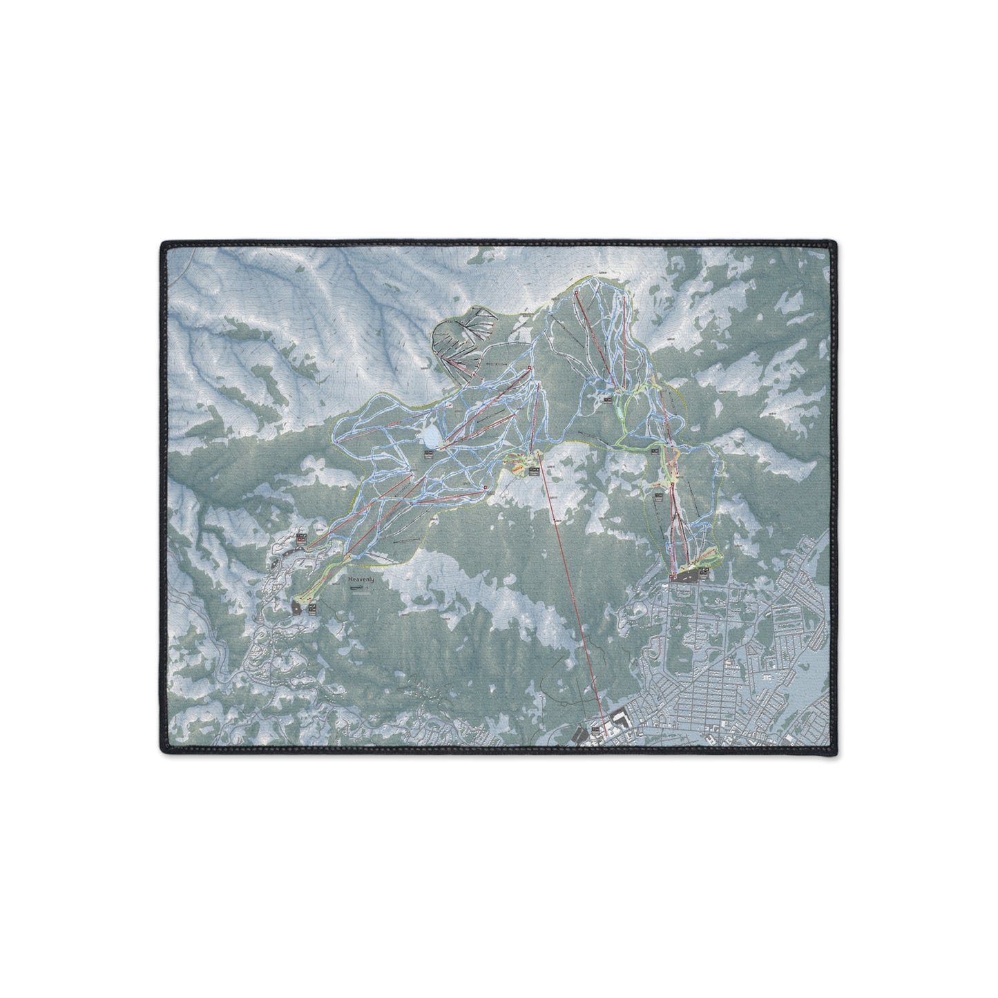 Heavenly, Nevada Ski Resort Map Heavy Duty Floor Mat