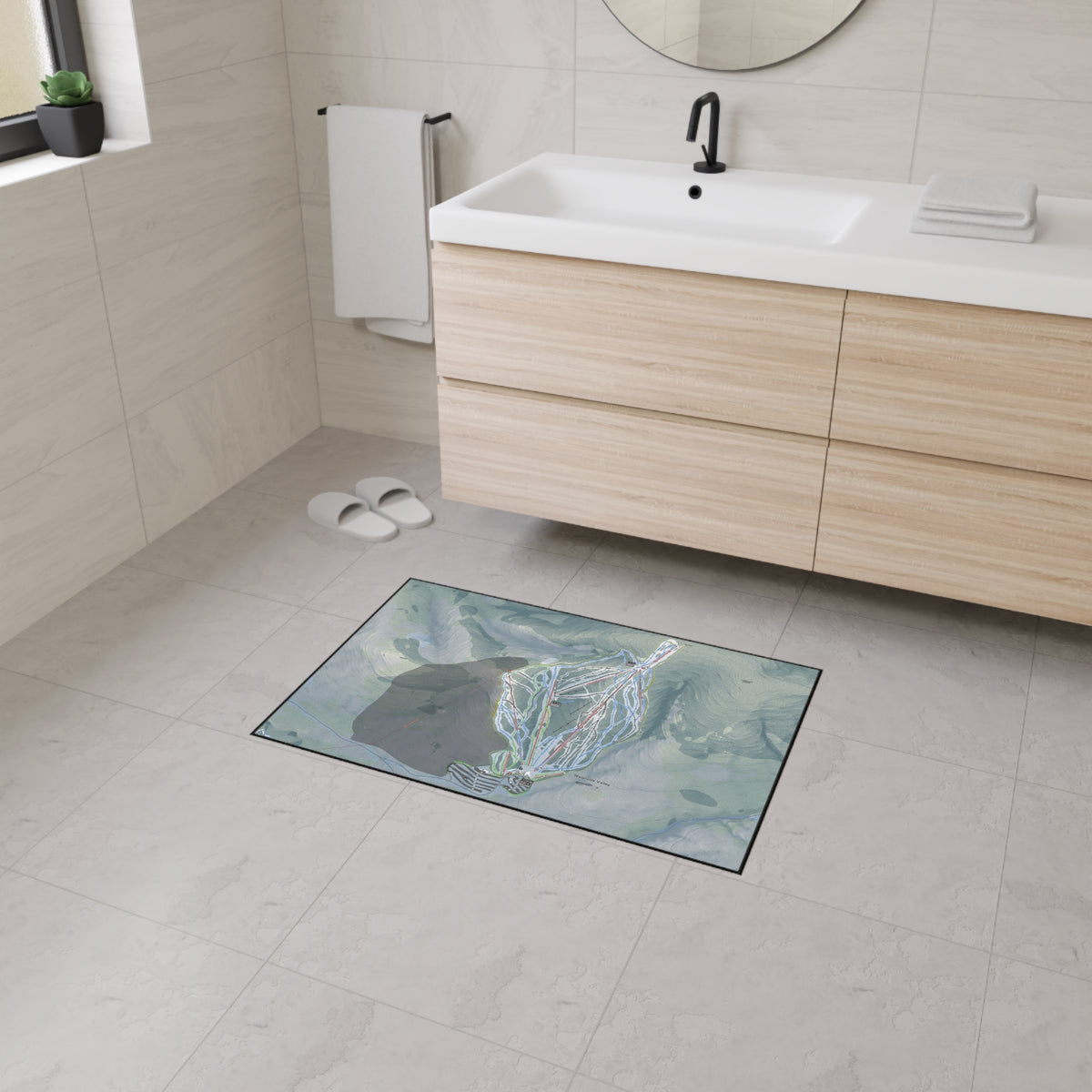 Waterville Valley, New Hampshire Ski Resort Map Heavy Duty Floor Mat