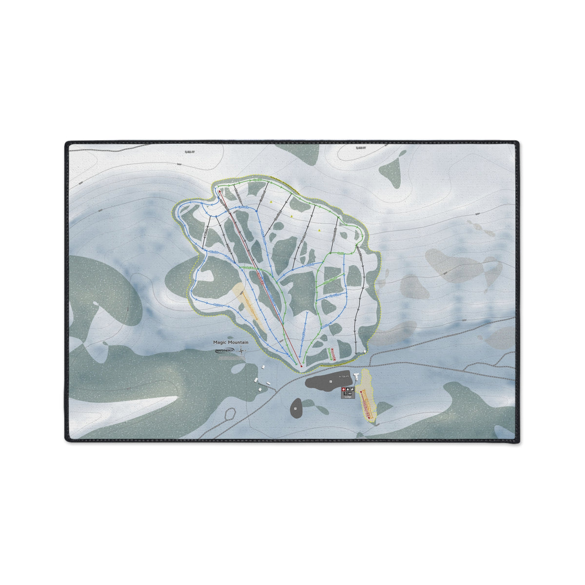 Magic Mountain, Idaho Ski Resort Map Heavy Duty Floor Mat