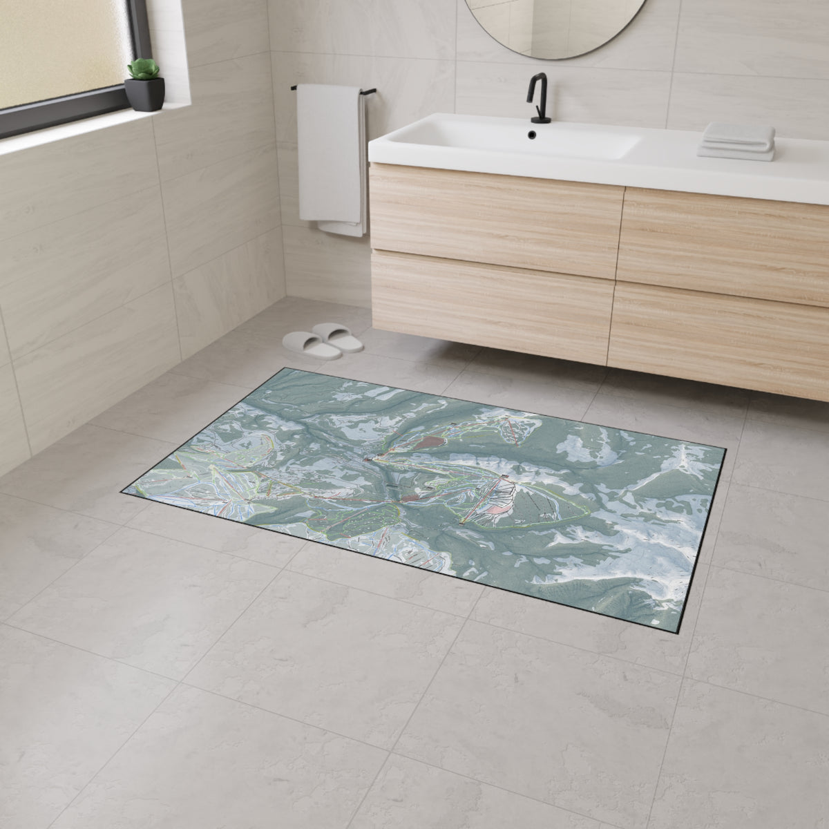 Yellowstone Club, Montana Ski Resort Map Heavy Duty Floor Mat