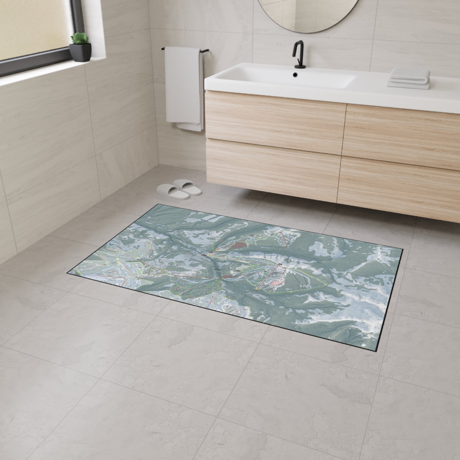 Yellowstone Club, Montana Ski Resort Map Heavy Duty Floor Mat