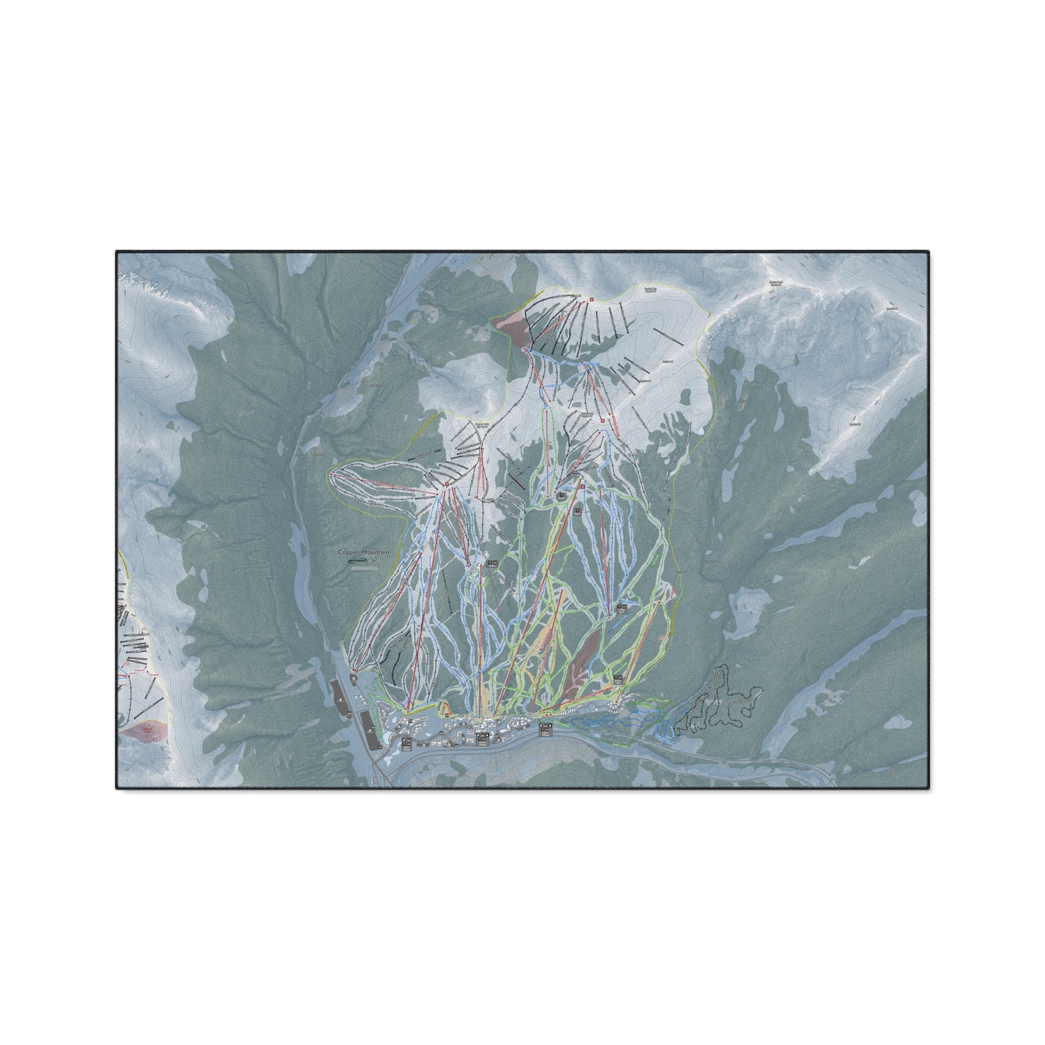 Copper Mountain, Colorado Ski Resort Map Heavy Duty Floor Mat