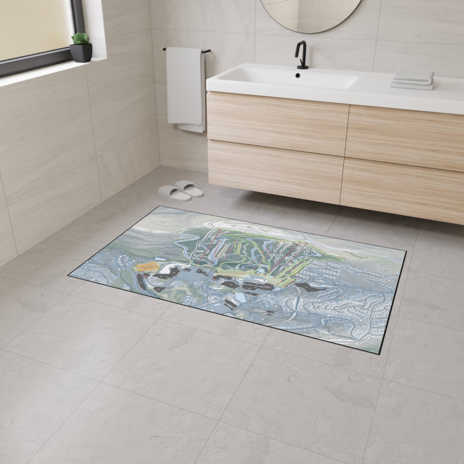 Camelback Mountain, Pennsylvania Ski Resort Map Heavy Duty Floor Mat