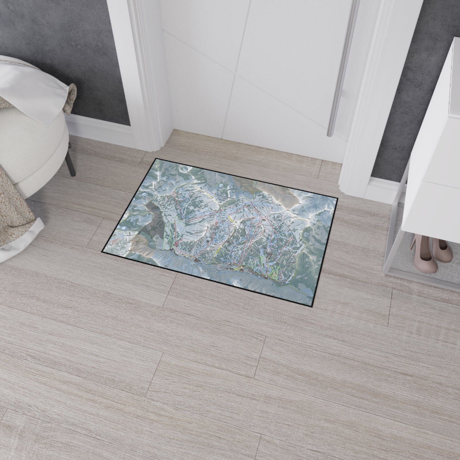 Little Cottonwood Canyon, Utah Ski Resort Map Heavy Duty Floor Mat