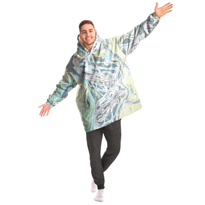 Big Snow BlackJack, Michigan Ski Trail Map Snug Hoodie - Powderaddicts