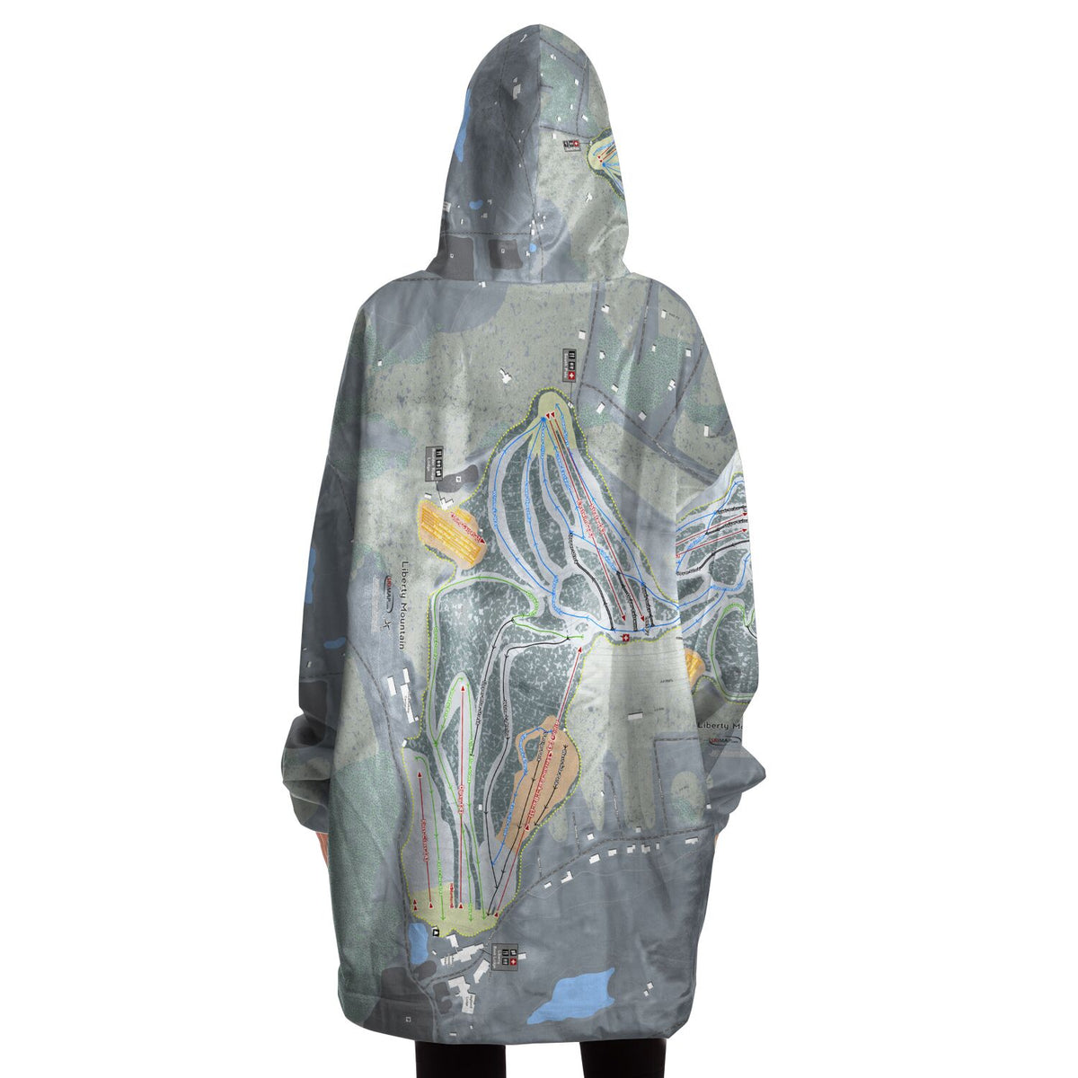 Liberty Mountain, Pennsylvania Ski Trail Map Snug Hoodie