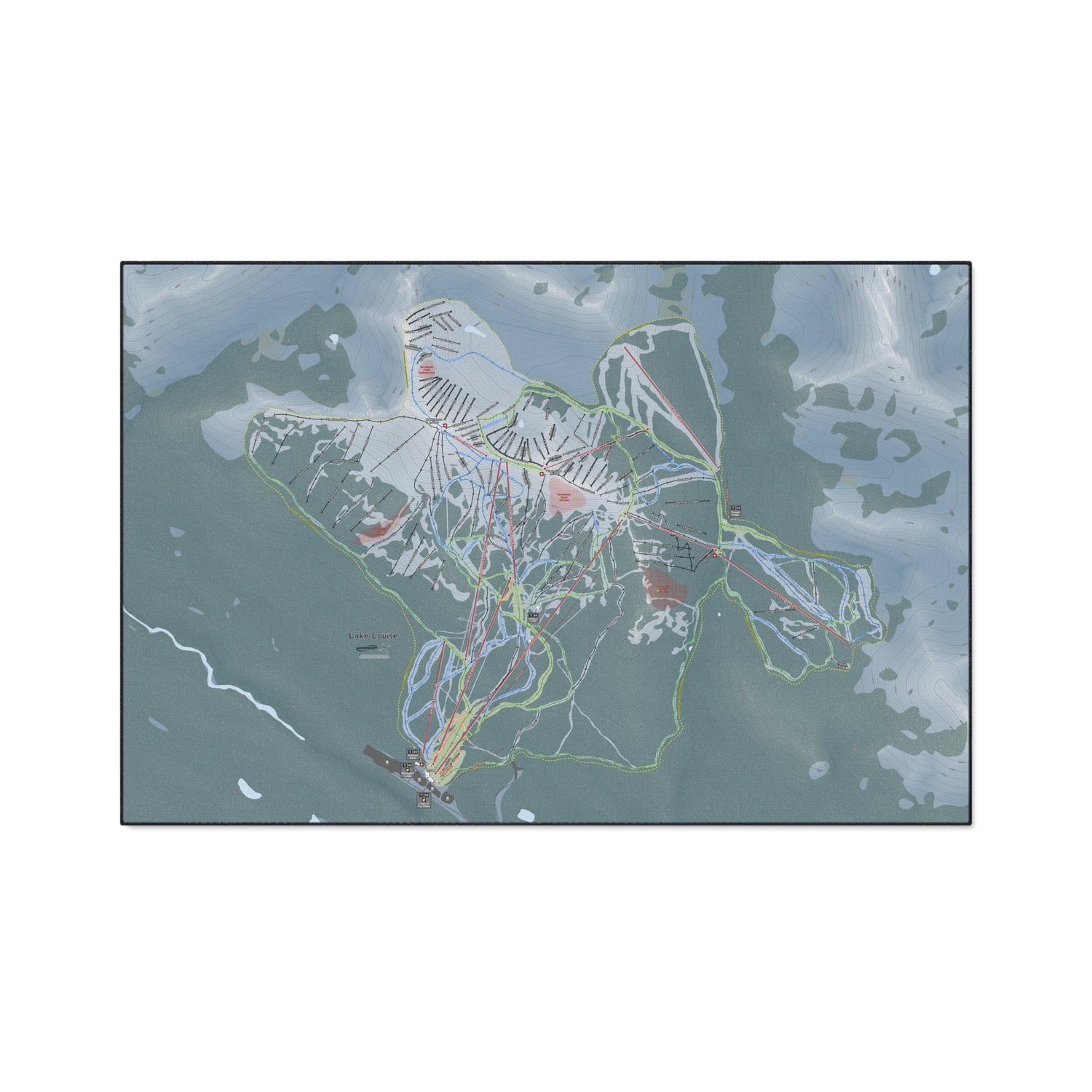 Lake Loiuse, Alberta Ski Resort Map Heavy Duty Floor Mat