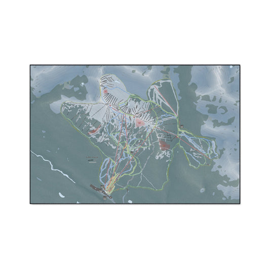 Lake Loiuse, Alberta Ski Resort Map Heavy Duty Floor Mat