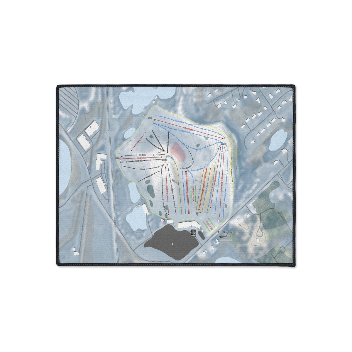 Mt Brighton, Michigan Ski Resort Map Heavy Duty Floor Mat