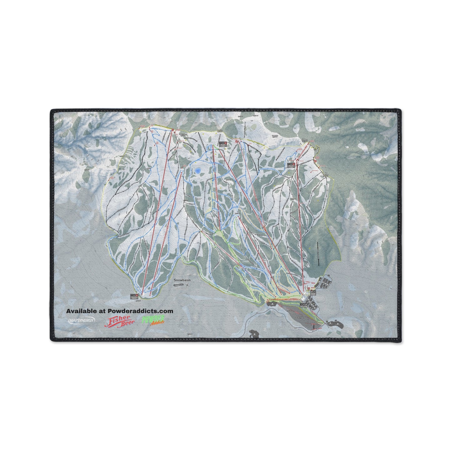 FISHER Snowbasin, Utah Ski Resort Map Heavy Duty Floor Mat