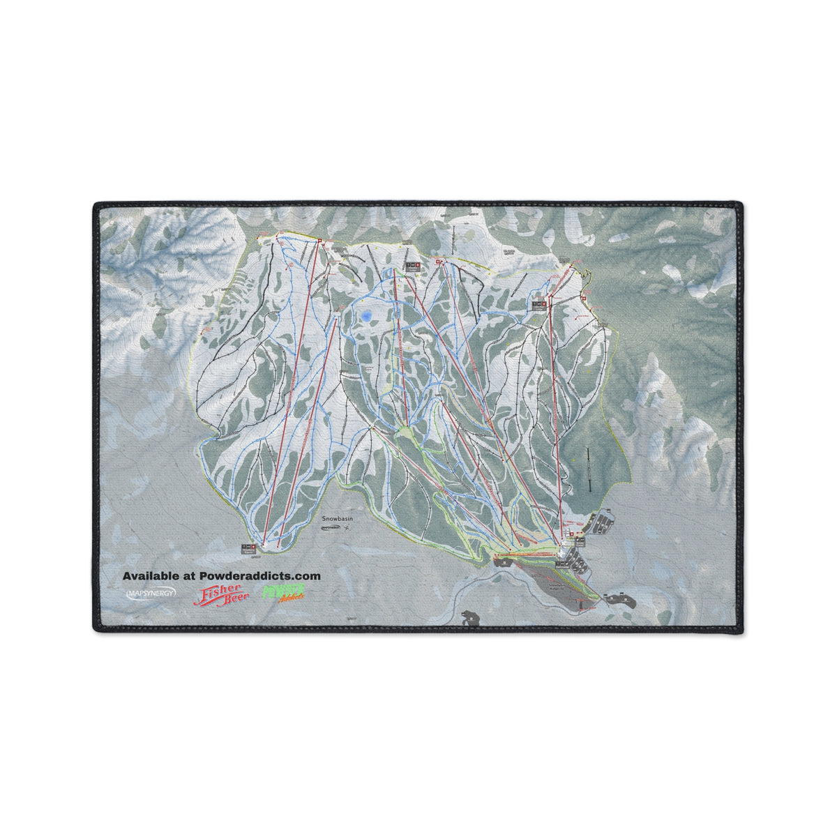 FISHER Snowbasin, Utah Ski Resort Map Heavy Duty Floor Mat
