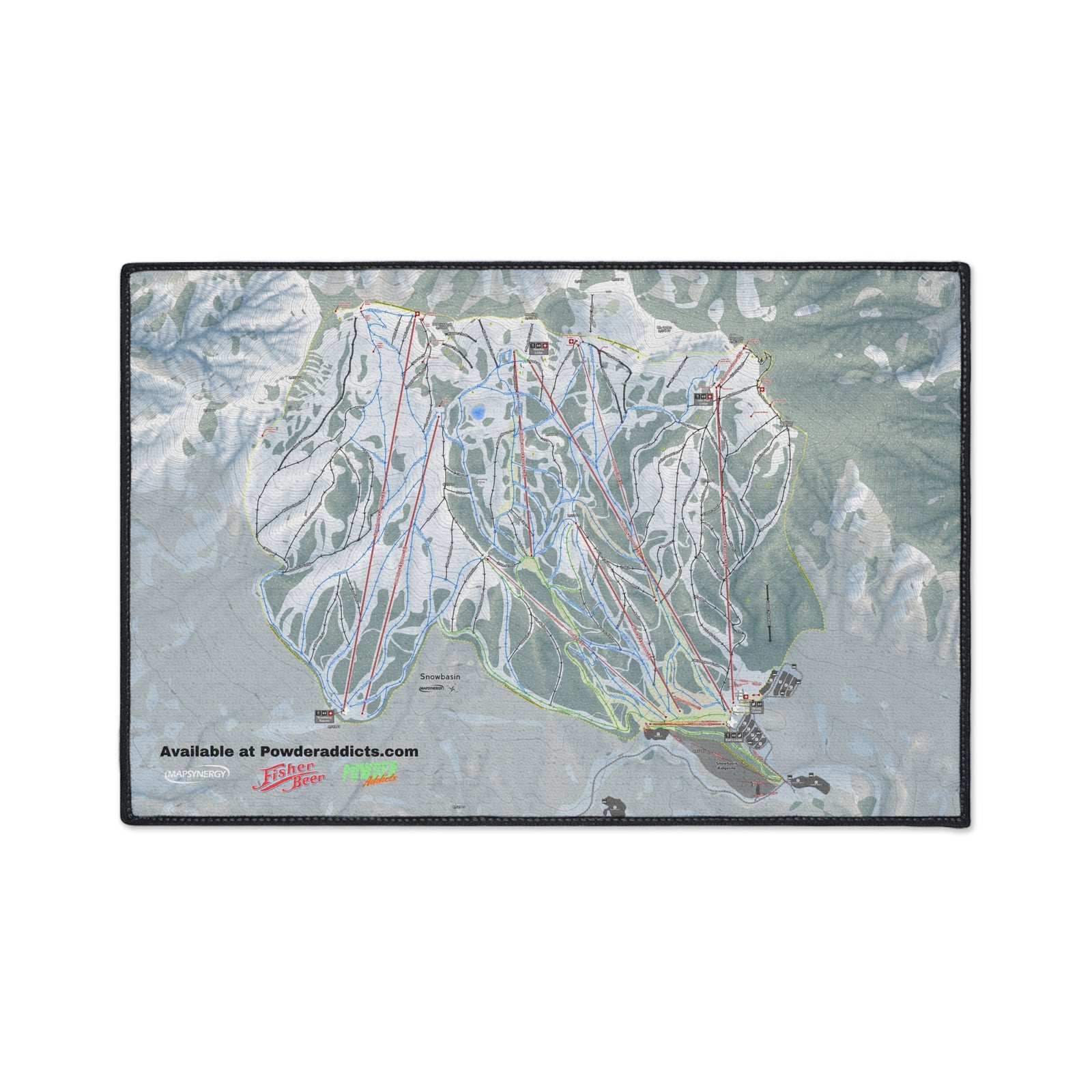 FISHER Snowbasin, Utah Ski Resort Map Heavy Duty Floor Mat