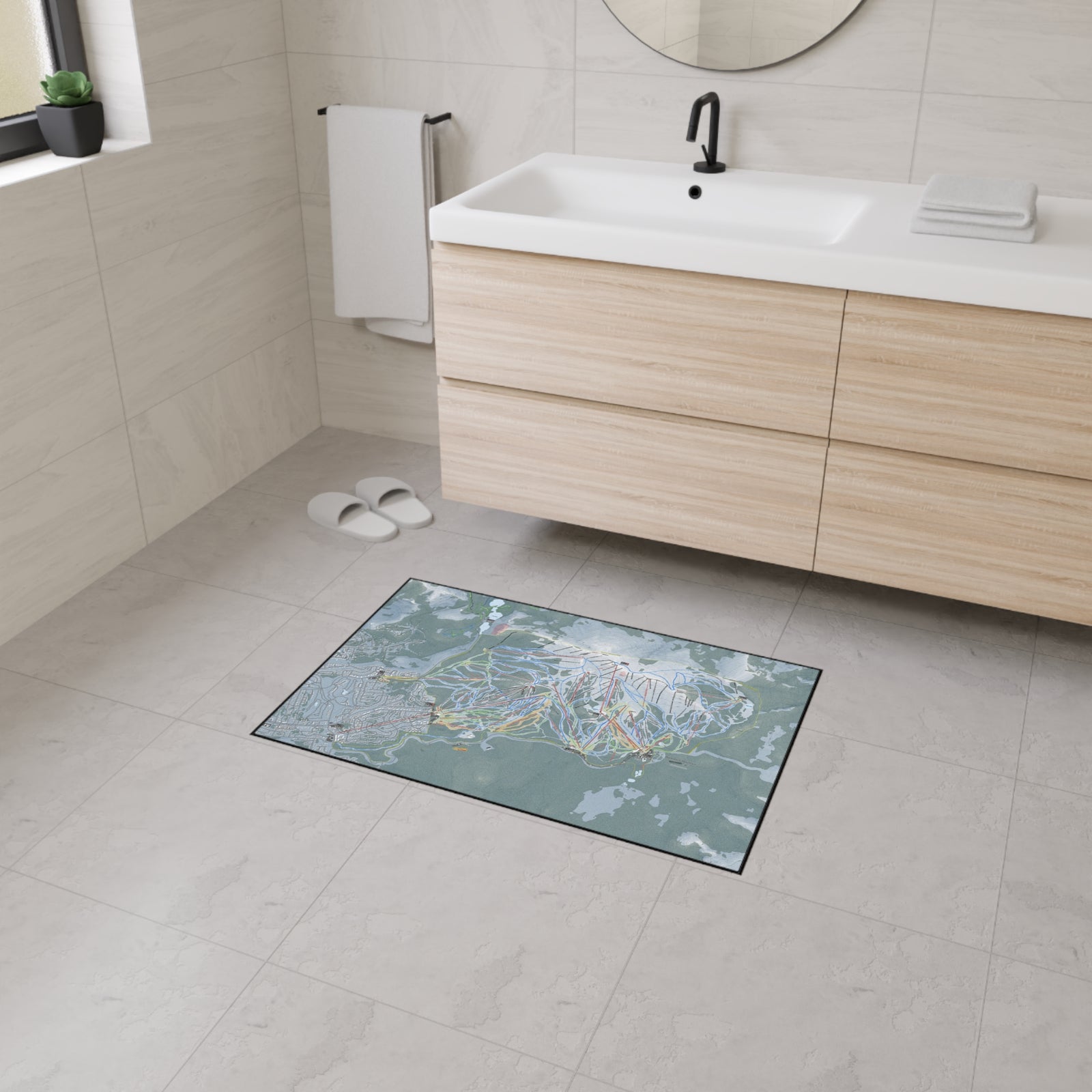 Mammoth Mountain, California Ski Resort Map Heavy Duty Floor Mat
