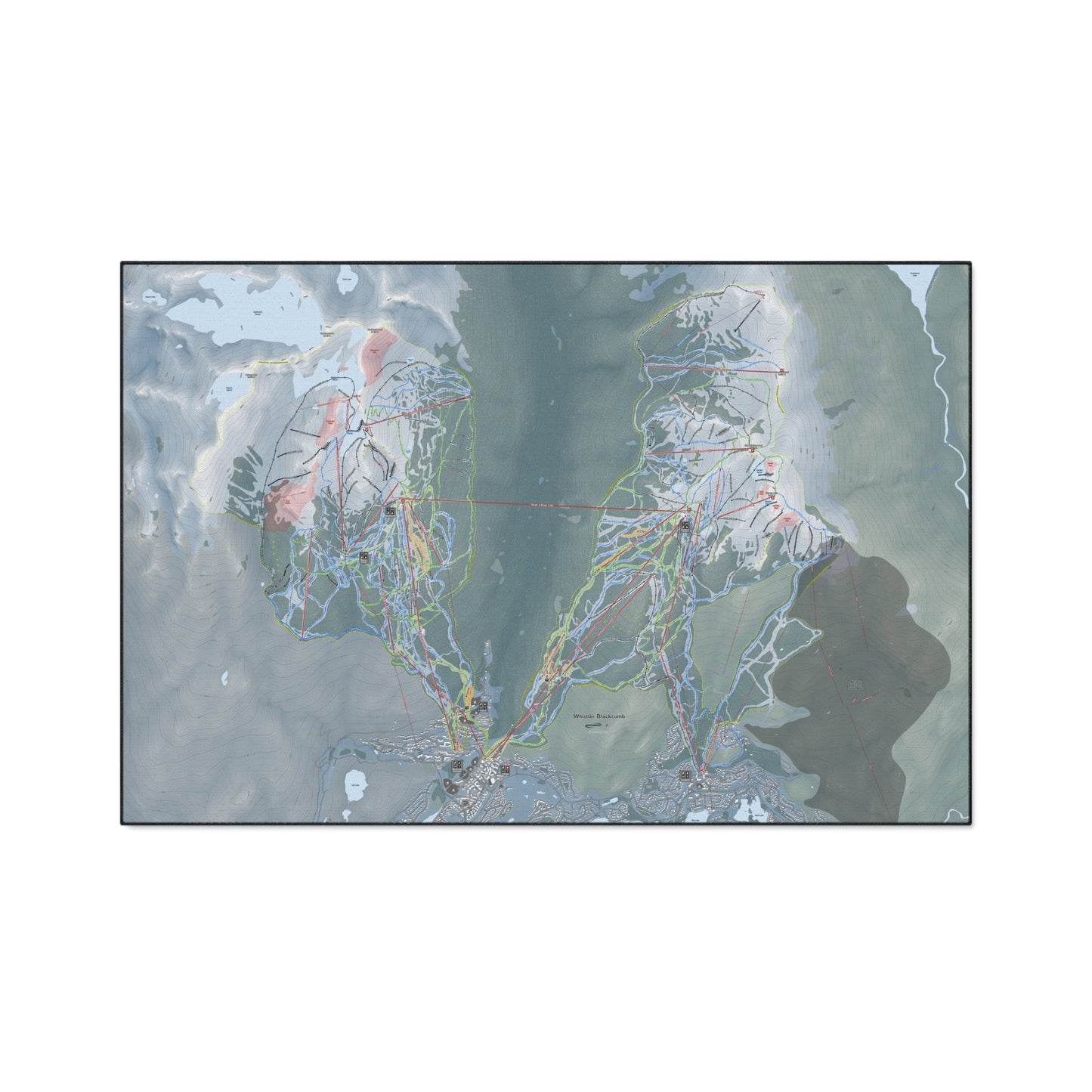 Whistler Blackcomb, British Columbia Ski Resort Map Heavy Duty Floor Mat