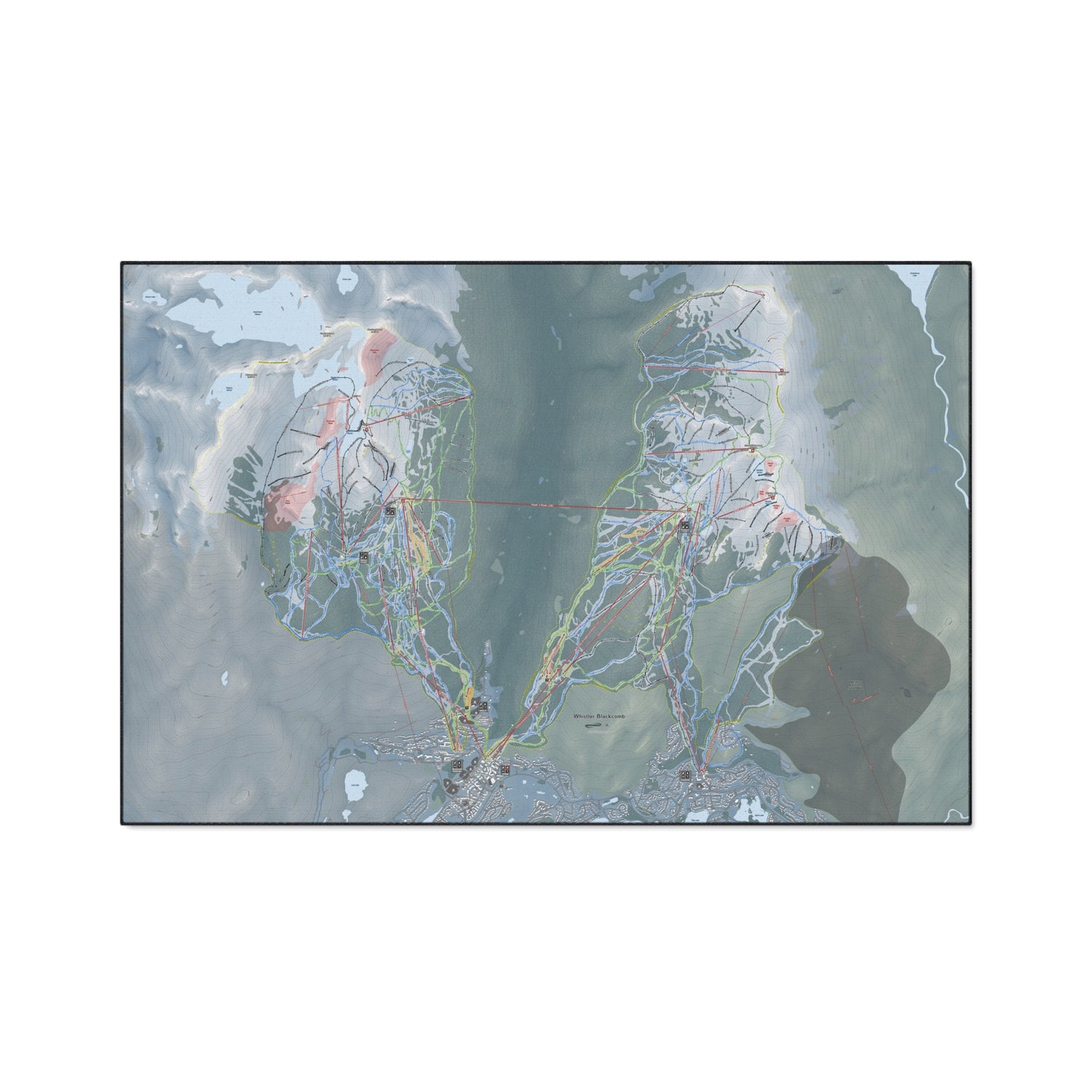 Whistler Blackcomb, British Columbia Ski Resort Map Heavy Duty Floor Mat